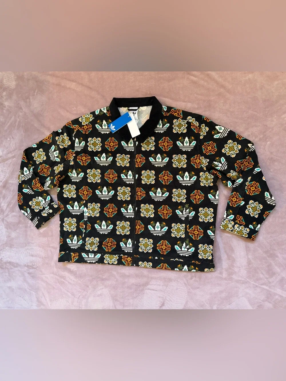 adidas Monogram Print Coach Jacket - Black 2XL